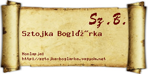 Sztojka Boglárka névjegykártya